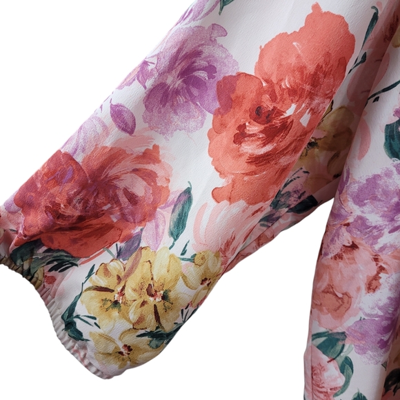 Serengeti 2X Top Blouse Womens Floral Tunic Pullover EUC - Picture 3 of 7